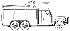 Car Land Rover 110 6x6 Fire Truck