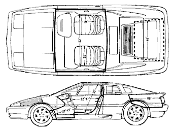 자동차 Lotus Esprit Turbo 1988
