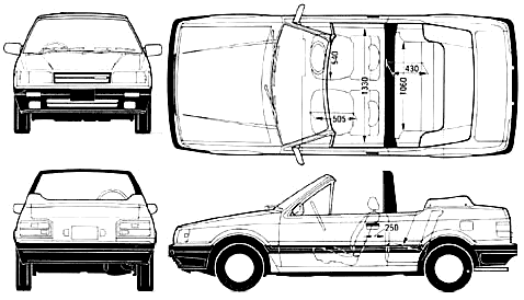 Car Mazda 323 Familia Cabriolet 1986