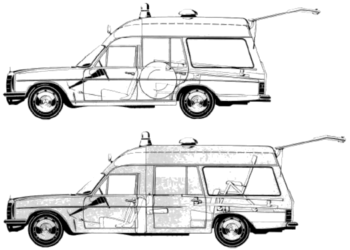 Mašīna Mercedes Benz 240D Ambulance 1972