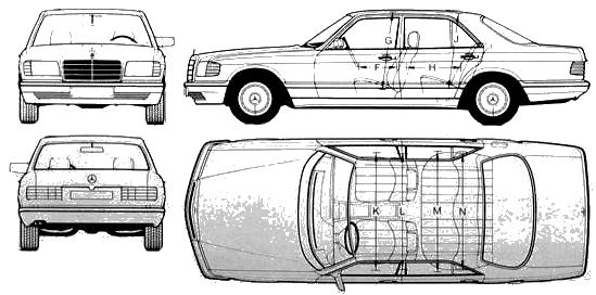 자동차 Mercedes S-Class 1988