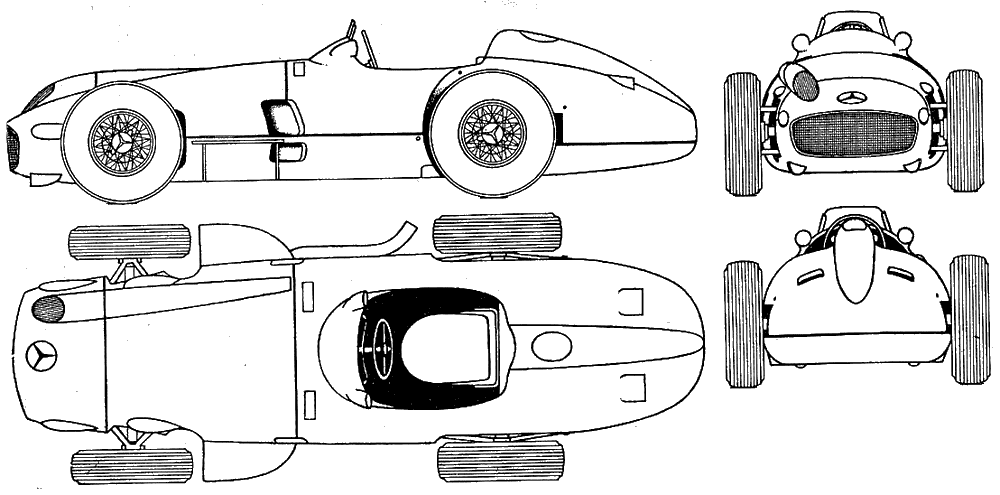 Karozza Mercedes W196 Silver Arrow