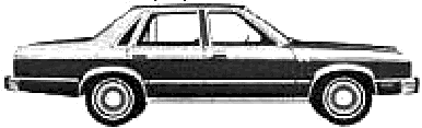 Cotxe Mercury Zephyr Ghia 4-Door Sedan 1980