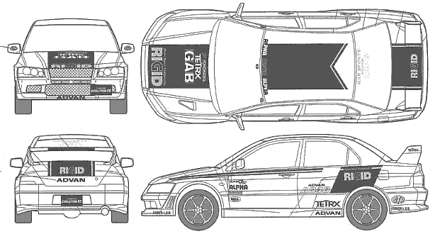 자동차 Mitsubishi Lancer Evolution VII 