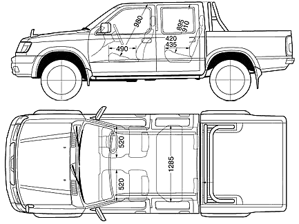 자동차 Nissan Pickup D22 Twin Cab 2001 