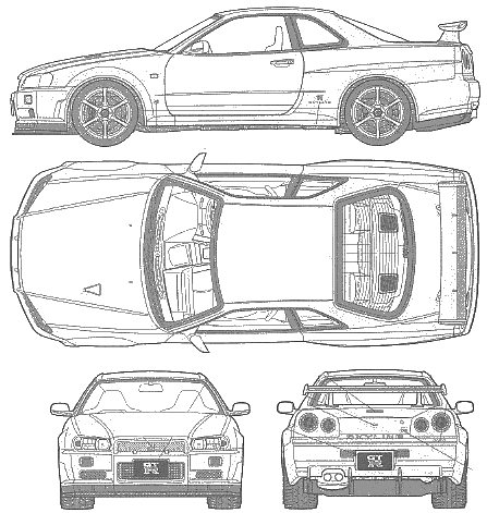 자동차 Nissan Skyline GTR Group V-Spec II R34
