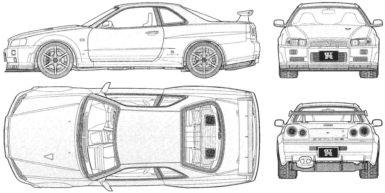 자동차 Nissan Skyline GTR R34 V-Spec II