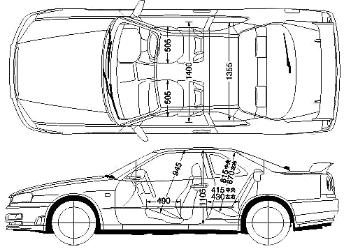 Cotxe Nissan Skyline R34 Coupe 2001