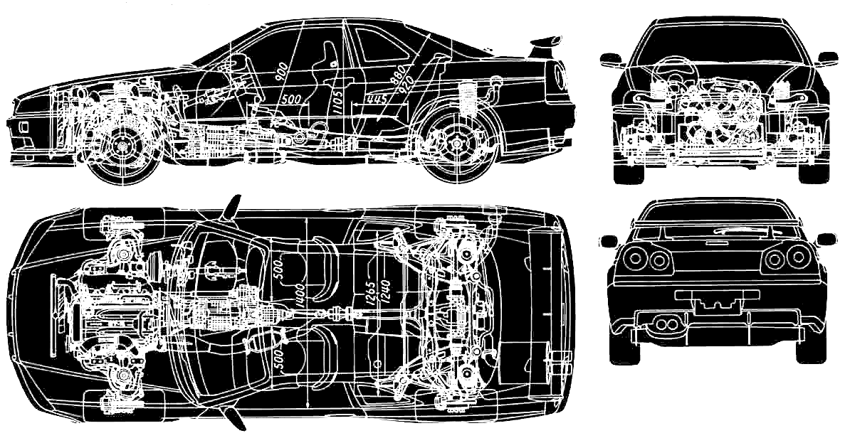 Mašīna Nissan Skyline R34 GTR