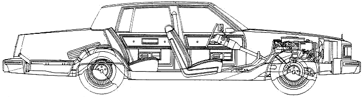 자동차 Oldsmobile 98 Regency 4-Door Sedan 1980 