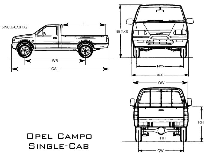 Automobilis Opel Campo Singlecab