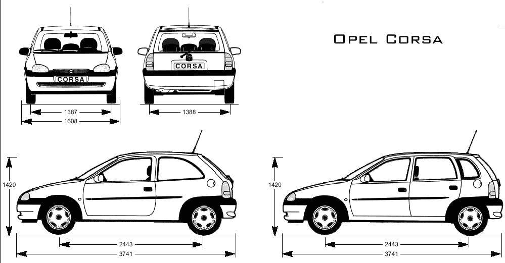 Karozza Opel Corsa 3-Door