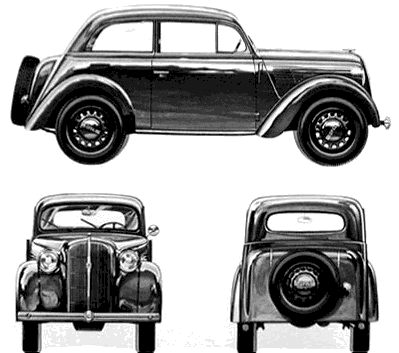 Karozza Opel Kadett 2-Door 1938 