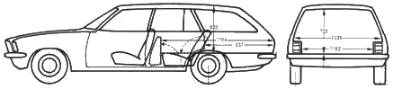 Karozza Opel Rekord Caravan 1972