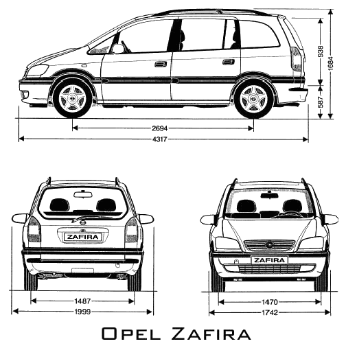 Karozza Opel Zafira 