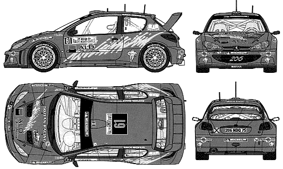 자동차 Bozian Racing Peugeot 206 WRC Montecarlo 05