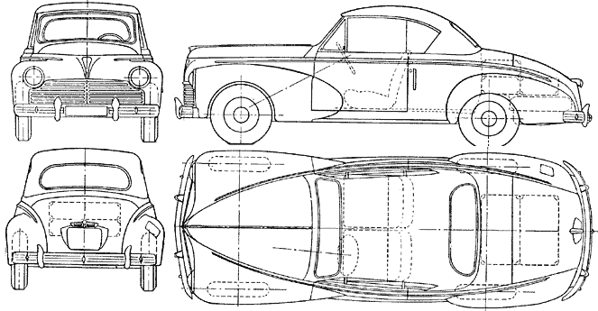 Car Peugeot 203 Coupe 1950 