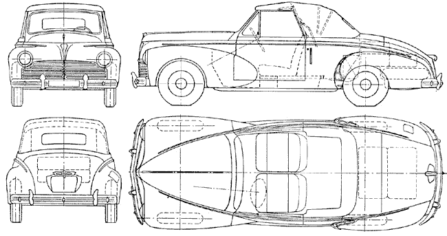 Cotxe Peugeot 203 Decapotable 1950 