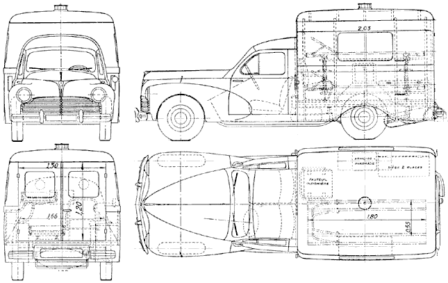 Cotxe Peugeot 203U Ambulance 1950