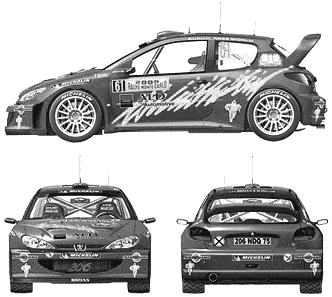 Mašīna Peugeot 206 WRC Monte Carlo 2005