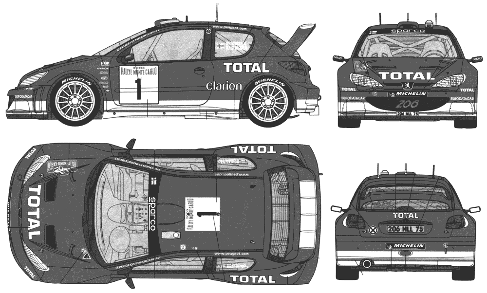 Mašīna Peugeot 206 WRC