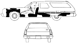 자동차 Plymouth Gran Fury Sport Suburban Wagon 1976