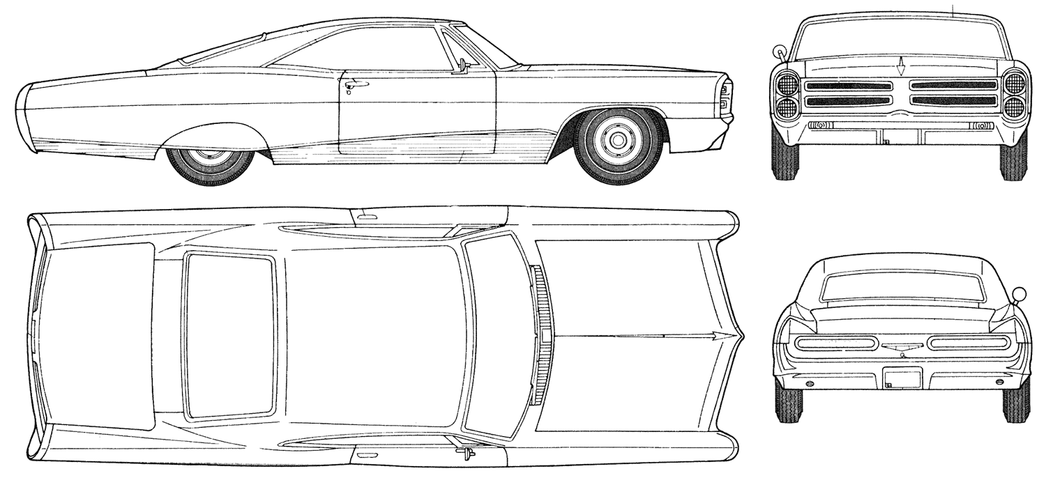 Auto Pontiac Bonneville 2-Door Hardtop 1966