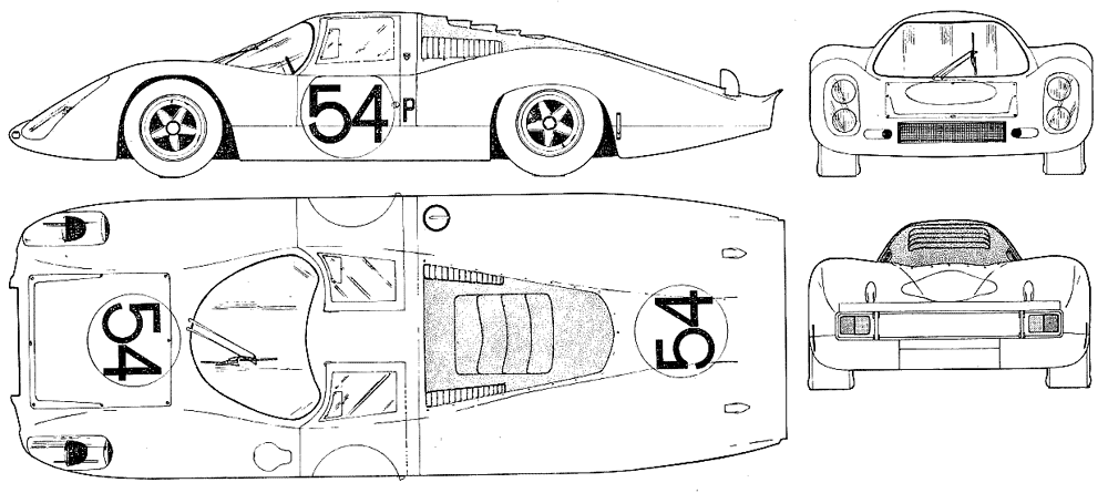Mašīna Porsche 907 Langheck
