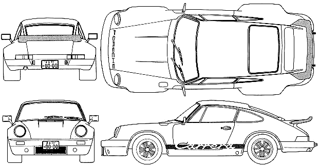 Mašīna Porsche 911 Carrera RS 3.0 1974