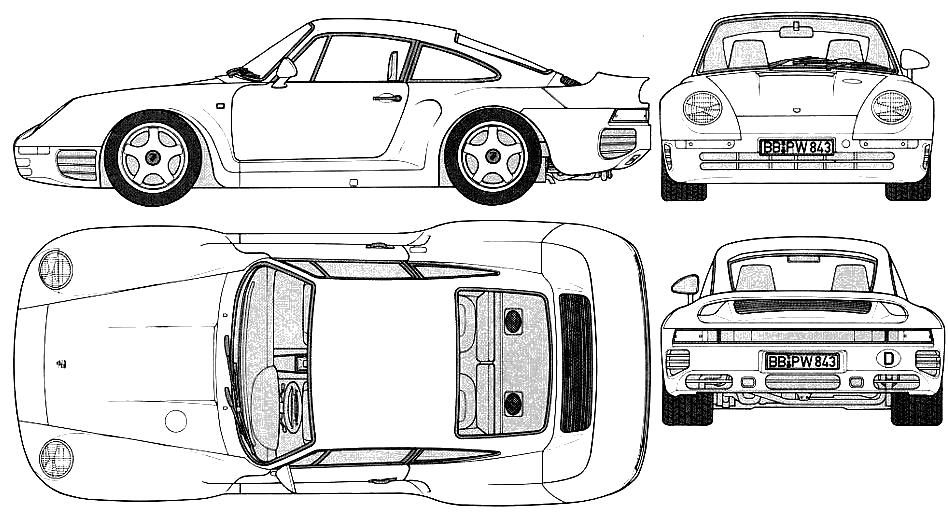 Mašīna Porsche 959 1986