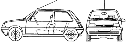 자동차 Renault 5 Supercin도면, 계획, 사진, 그림, 차량의 사진을-Door 1989