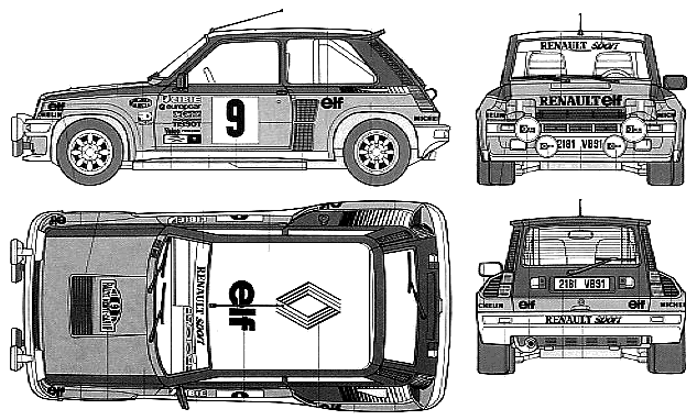 Mašīna Renault 5 Turbo Rally