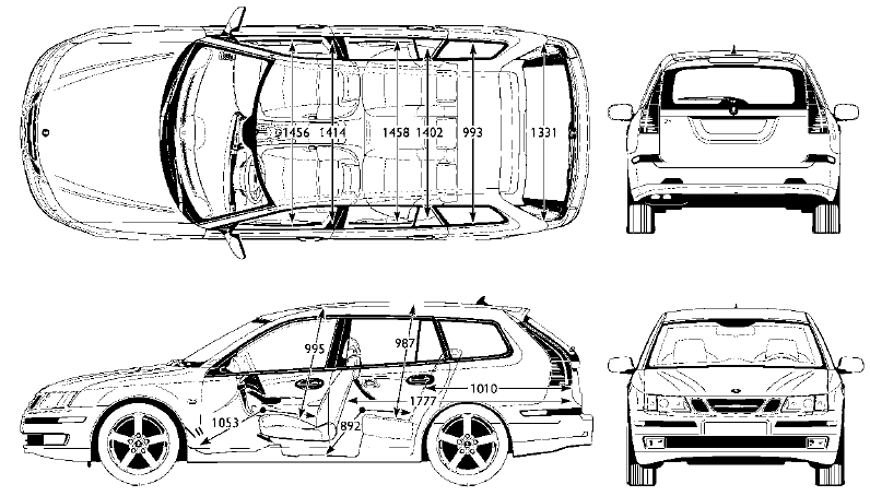 小汽车 Saab 9-3 Sport Combi 2006