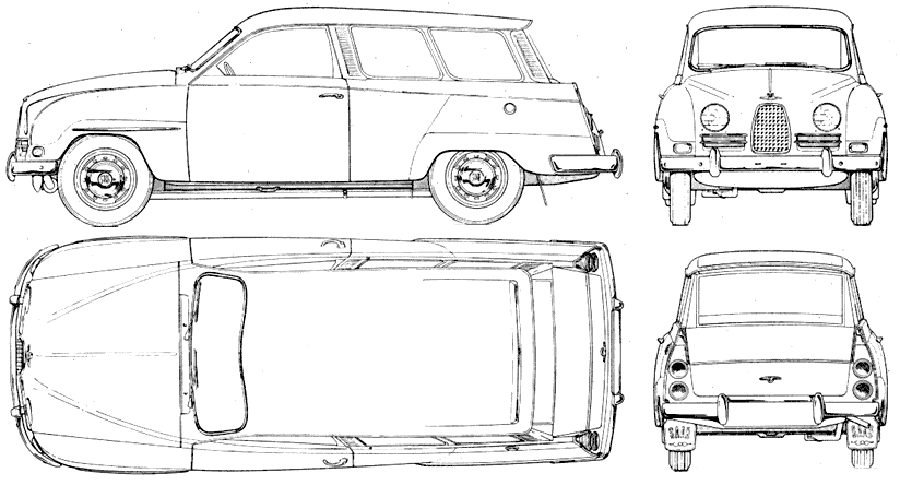 Mašīna Saab 95 1960