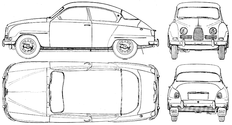 Cotxe Saab 96 1960