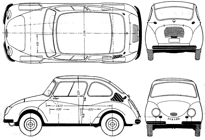 Cotxe Subaru 360 Deluxe 1959