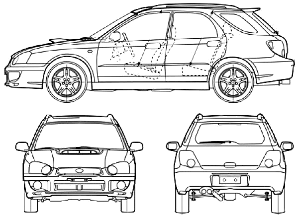 자동차 Subaru Impreza Sport Wagon STi 2005