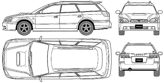 Car Subaru Legacy B4 Touring Wagon GT-B 2001