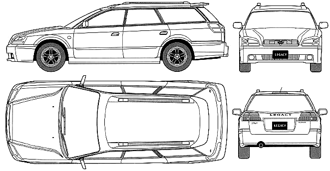 자동차 Subaru Legacy B4 Touring Wagon TS 2001