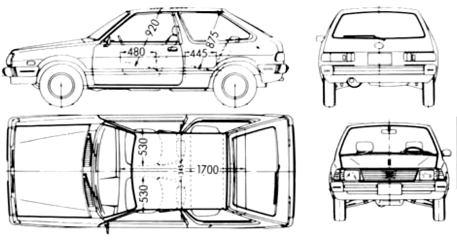 Car Subaru Leone 3-Door Hatchback 1600 1983