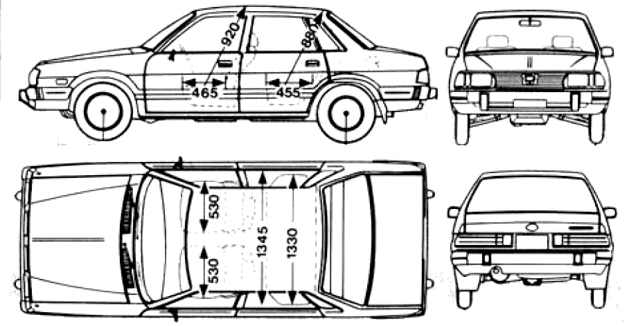 Car Subaru Leone 4-Door 1600 1981