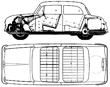 자동차 AWZ Trabant P70 1955