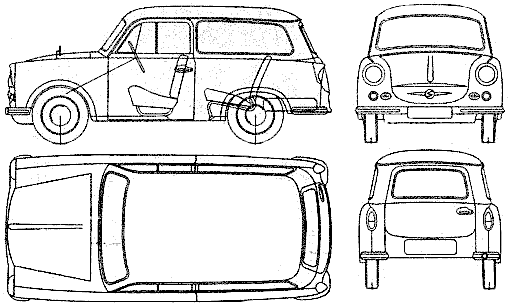 자동차 Trabant 500 Kombi 1959
