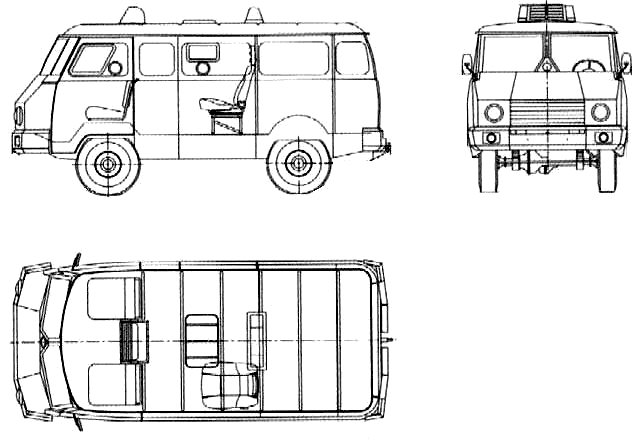 Cotxe UAZ-452 Van