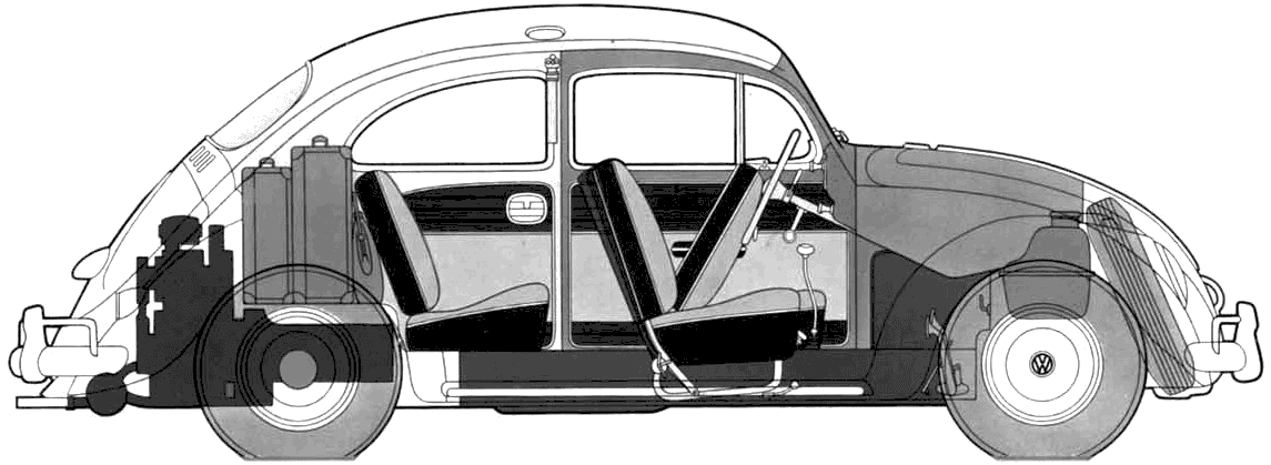 자동차 Volkswagen Beetle 1200 1954