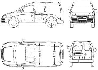 자동차 Volkswagen Caddy Van 2004 