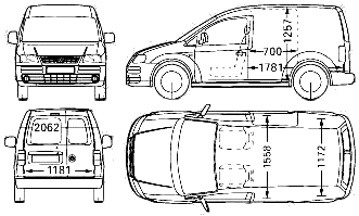 자동차 Volkswagen Caddy Van 2006 