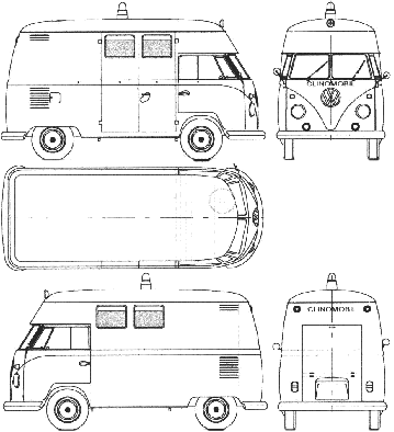 Karozza Volkswagen Kombi High Roof 1960-1963