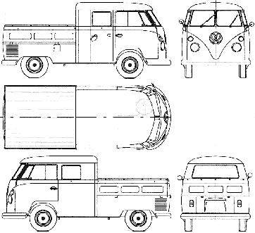 Karozza Volkswagen Pick-up Double Cab 1963-1967