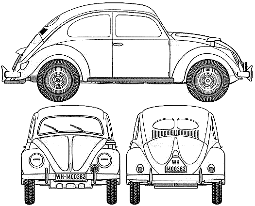 Karozza Volkswagen Type 60 kdf.wagen 1945 
